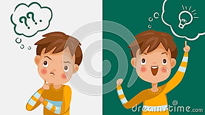 Children thinking Vector Illustration