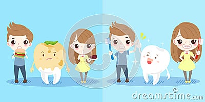 Children with tooth health Vector Illustration