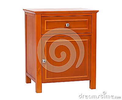 Children wooden nightstand, with clipping path Stock Photo