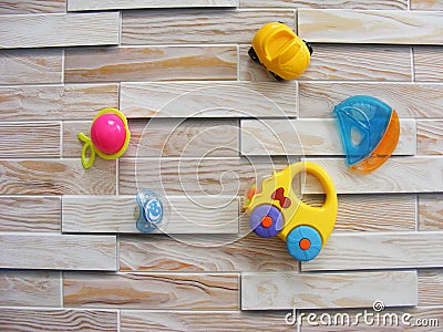 Children World toy on a wooden background Stock Photo