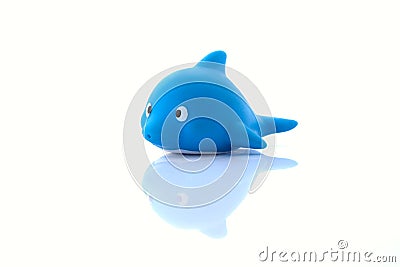 Children's rubber toy fish dolphin Stock Photo