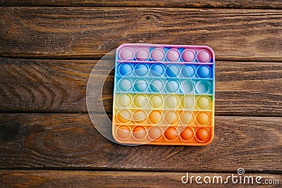 Children's toy 'simple dimple' rainbow coloring. Stock Photo