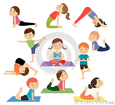 Children yoga vector Vector Illustration