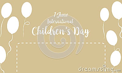 Childrens day background with balloon Vector Illustration