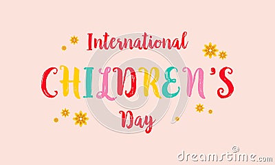 Childrens day colorful style background Vector Illustration