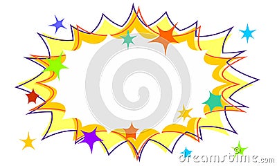 Party Starburst Flash Background with Stars and Offset Outlines Vector Illustration