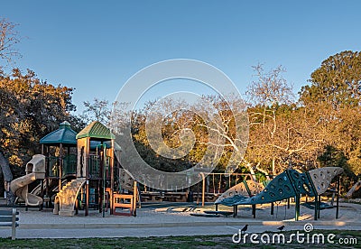 Childrens playground in Oak Park, Santa Barbara, California, USA Editorial Stock Photo