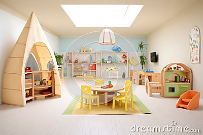 childrens playroom with nontoxic, biodegradable toys Stock Photo