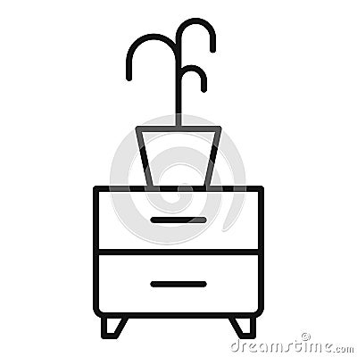 Childrens room drawer icon, outline style Vector Illustration