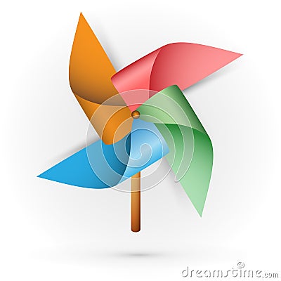 Childrens toy windmill Vector Illustration