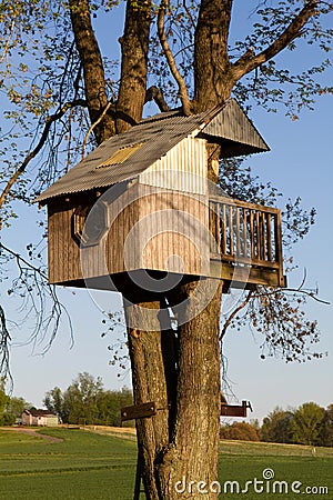 Childrens Treehouse Stock Photo