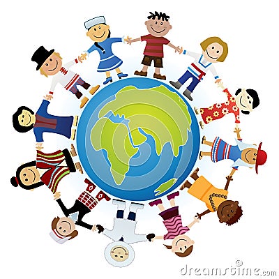 Childrens Of The World Vector Illustration