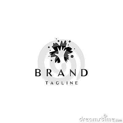 Childs Hand and Abstract Spark Logo Design Vector Illustration