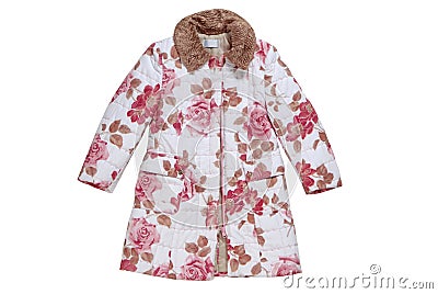 Childs rosy overcoat Stock Photo