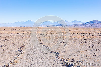 Chile Atacama desert trail to volcano Lascar Stock Photo