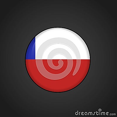 Chile Flag Circle Button Vector Illustration