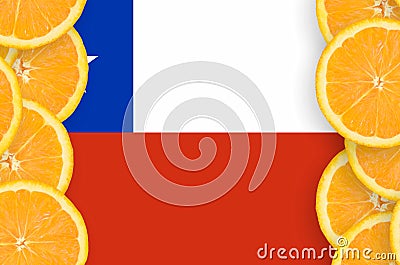 Chile flag in citrus fruit slices vertical frame Stock Photo