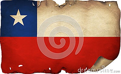 Chile Flag On Old Paper Stock Photo