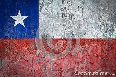 Chile Flag painted on a Wall Stock Photo