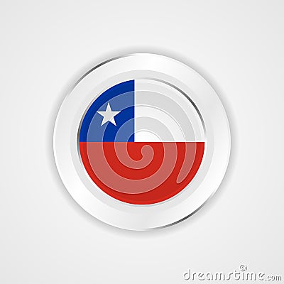 Chile flag in glossy icon. Stock Photo