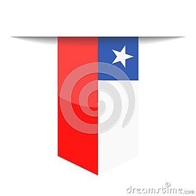 Chile Flag Vector Bookmark Icon Stock Photo