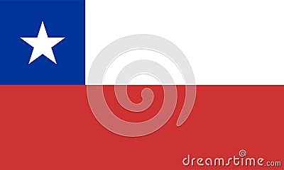 Chile Flag vector isolated on transparent background. It is also known as La Estrella Solitaria Vector Illustration