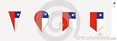 Chile flag in vertical design, vector illustration Vector Illustration