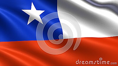 Chile flag, with waving fabric texture Stock Photo