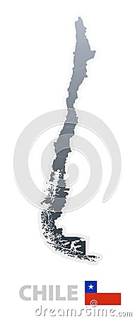 Chile map with official flag Vector Illustration