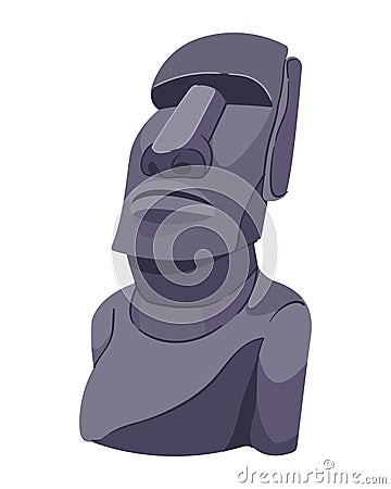 chile moai statue ancient design Vector Illustration