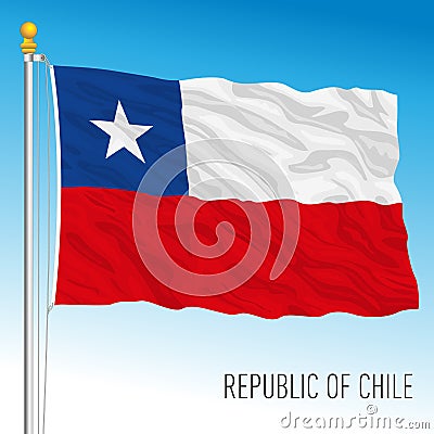 Chile official national flag, south america Vector Illustration