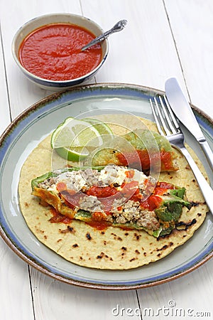 Chile relleno(stuffed chili)tacos, mexican cuisine Stock Photo