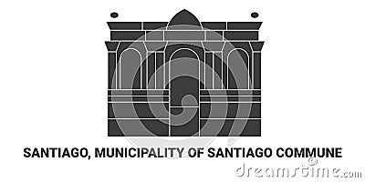 Chile, Santiago, Municipality Of Santiago Commune, travel landmark vector illustration Vector Illustration