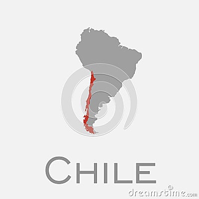 Chile and south american continent map Stock Photo