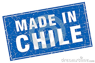 Chile square grunge made in stamp Vector Illustration