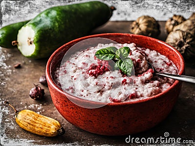 Chiles en nogada a dish from Mexican cuisine Stock Photo