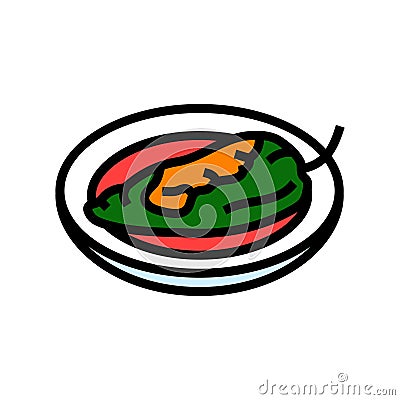 chiles rellenos mexican cuisine color icon vector illustration Vector Illustration