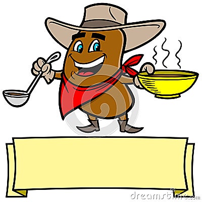 Chili Bean Cowboy Vector Illustration