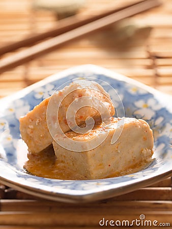 Chili fermented bean curd tofu Stock Photo