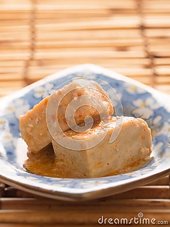 Chili fermented bean curd tofu Stock Photo