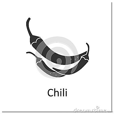 Chili glyph icon Vector Illustration