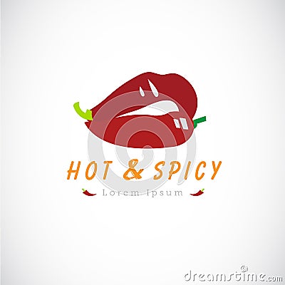 Chili lips logo. hot and spicy concept - illustration Vector Illustration