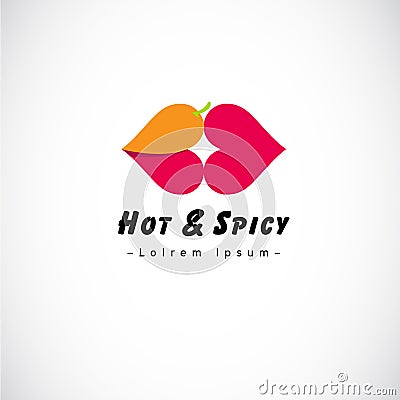 Chili lips logo. hot and spicy concept - illustration Vector Illustration