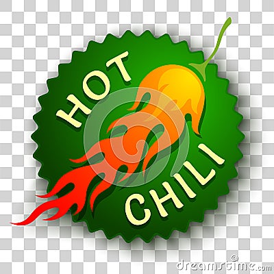 Chili pepper in fire Vector Illustration