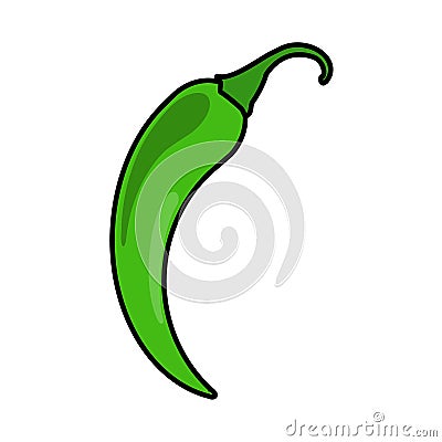 Chili pepper. Green hot pepper Vector Illustration