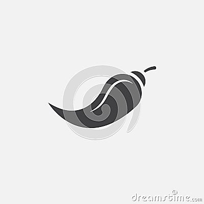 Chili pepper icon vector isolated on white Vector Illustration