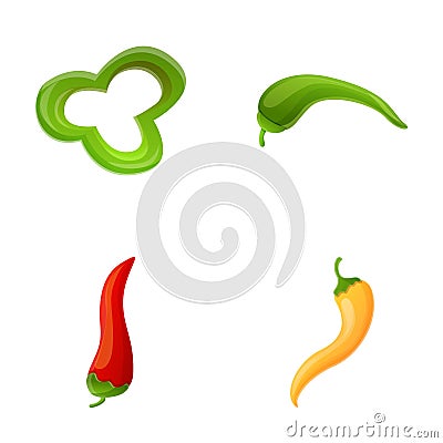 Chili pepper icons set cartoon vector. Colorful hot pepper Vector Illustration