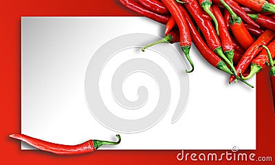Chili pepper on paper Stock Photo
