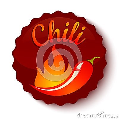 Chili peppers in fire. Vector Illustration