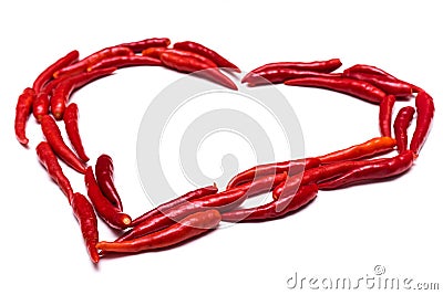 Chili peppers heart Stock Photo